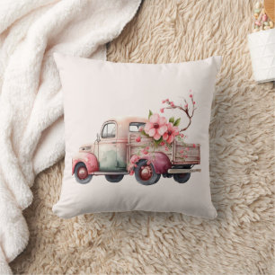 Pink Vintage Farmer's Truck Cushion