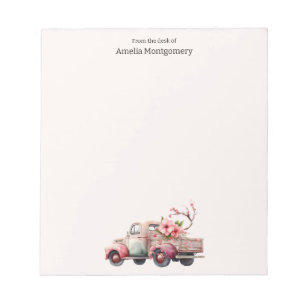 Pink Vintage Farmer's Truck Notepad