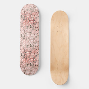 Pink Vintage Floral Lace Skateboard