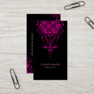 Pink Vintage Floral swirls Business Card