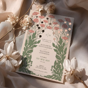 Pink Vintage Floral Wedding Rose Gold