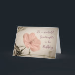 Pink Vintage Flowers Granddaughter Birthday Card<br><div class="desc">Pretty and thoughtful greeting card for great granddaughter's birthday with white flowers and hand lettered style text.</div>
