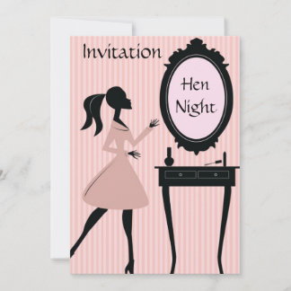Pink Vintage Hen Night Invitation