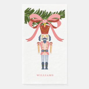 Pink Vintage Nutcracker Ornament Personalised  Napkin