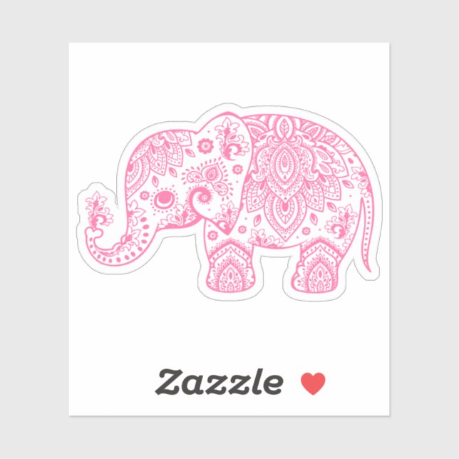 Pink vintage paisley elephant (Sheet)