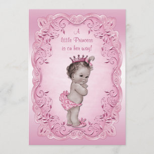 Pink Vintage Princess Baby Shower Invitation