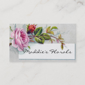 Pink Vintage Rose Business Card