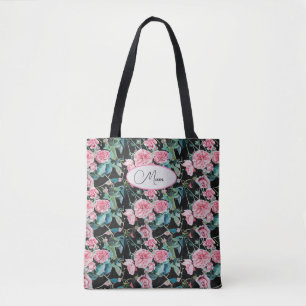 Pink Vintage Rose Flowers Floral Mum Mothers Bag
