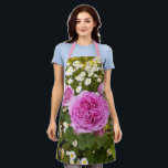 Pink Vintage Rose Flowers Floral Name Womans Apron<br><div class="desc">Pink Rose Watercolor Flowers Floral Love You Customized Name design. A glorious floral design. Designed from my original watercolor paintings,  that I painted from my own flower garden.</div>