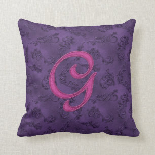 Pink Vintage Rose G Cushion