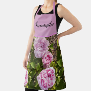 Pink Vintage Rose Roses Cabbage Vintage Apron