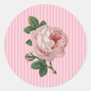 Pink Vintage Rose Stickers