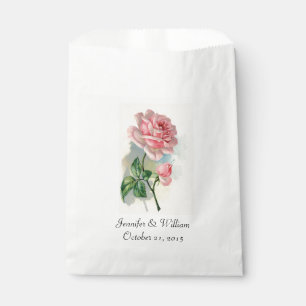 Pink Vintage Rose Wedding Favour Bag