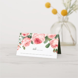 Pink Vintage Rose Wedding Place Card