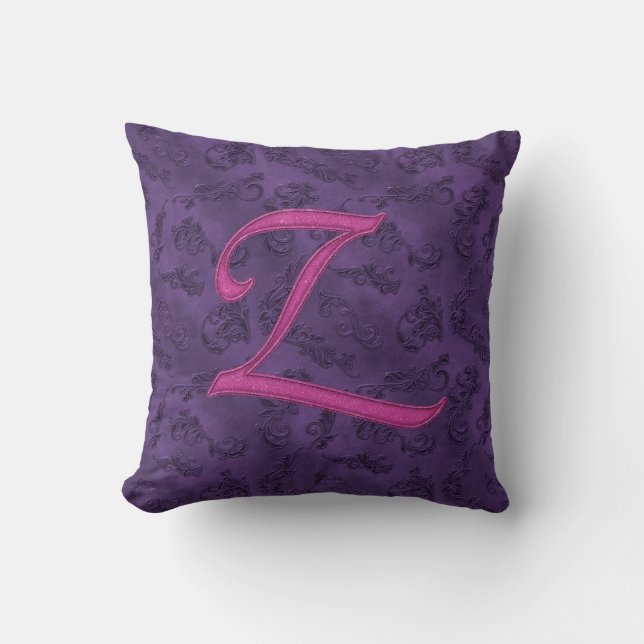 Pink Vintage Rose Z Cushion (Front)