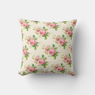 Pink vintage roses cushion