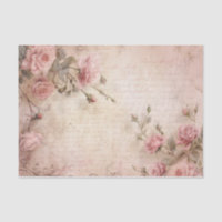Pink Vintage Roses Decoupage Pattern