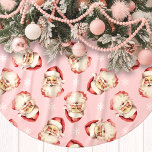 Pink Vintage Santa Claus Face Watercolor Brushed Polyester Tree Skirt<br><div class="desc">Add a touch of nostalgic charm to your holiday decor with our Pink Vintage Santa Claus Face Watercolor Tree Skirt! This festive tree skirt features a delightful watercolor pattern of classic Santa Claus faces set against a vibrant background, adorned with delicate snowflakes. Perfect for bringing a warm and joyful atmosphere...</div>