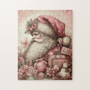 Pink Vintage Santa Puzzle