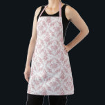 Pink Vintage Style Engraved Scrolls and Flowers Apron<br><div class="desc">Inspired by elegant and ornate vintage engravings,  this is a timeless design featuring dusty pink flowers and ornate decorative scrollwork on white background.</div>