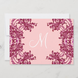 PINK VINTAGE SWIRL BACHELORETTE PARTY INVITATION