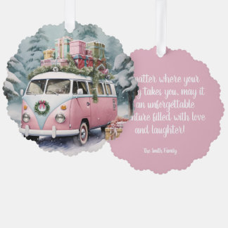 Pink Vintage Vanagon Ornament
