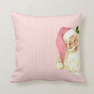 Pink Vintage Victorian Santa Claus Shabby Colours Cushion
