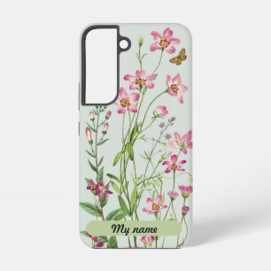 Pink Vintage Wildflowers - Customise Samsung Galaxy Case