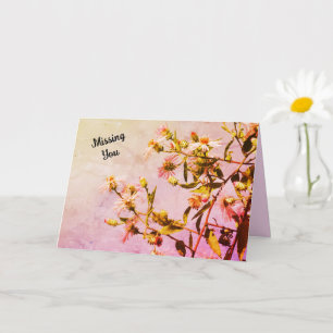 Pink Vintage Wildflowers Personalizable Card