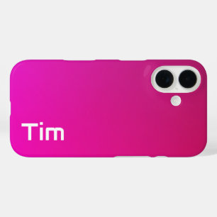 Pink-Violet Gradient – Personalised with Your Name iPhone 16 Case