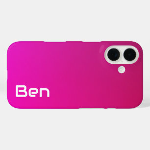 Pink-Violet Gradient – Personalised with Your Name iPhone 16 Case