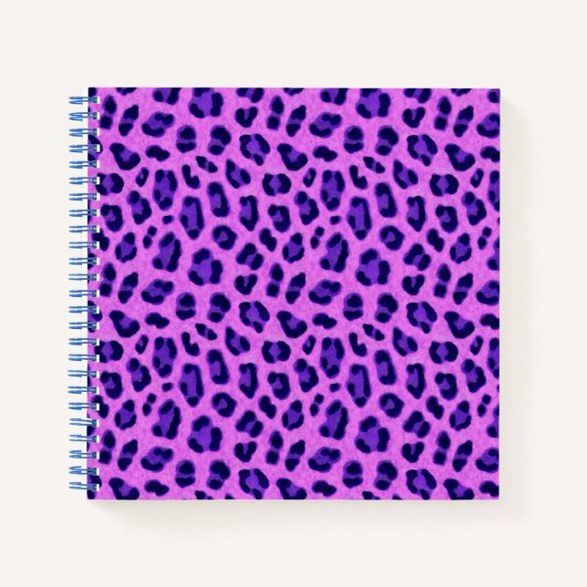 Pink Violet Leopard Animal Print Skin Pattern  Notebook (Front)
