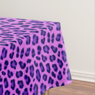 Pink Violet Leopard Animal Print Skin Pattern Tablecloth
