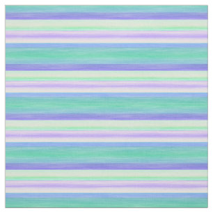 Pink Violet Purple Turquoise Blue Stripes Pattern Fabric