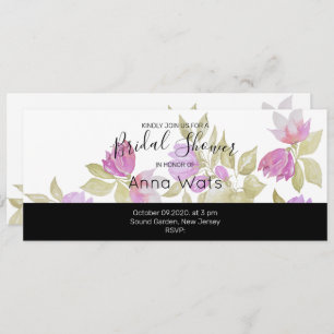 Pink Violet Watercolor Flowers Hand-painted