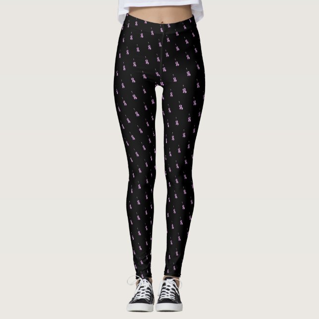 Pink Violin Pattern Leggings (Front)