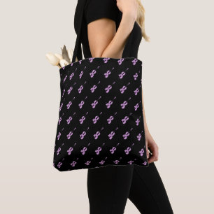 Pink Violin Pattern Tote Bag