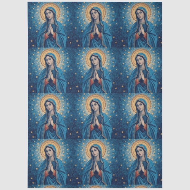 Pink VIrgin Mary Decoupage Tissue Paper (Front)