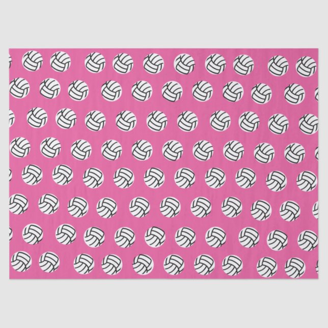 Pink Volleyball Pattern Tissue Paper (Front)