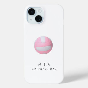 Pink Volleyball Personalised iPhone 15 Case