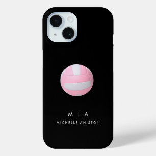 Pink Volleyball Personalised iPhone 15 Case