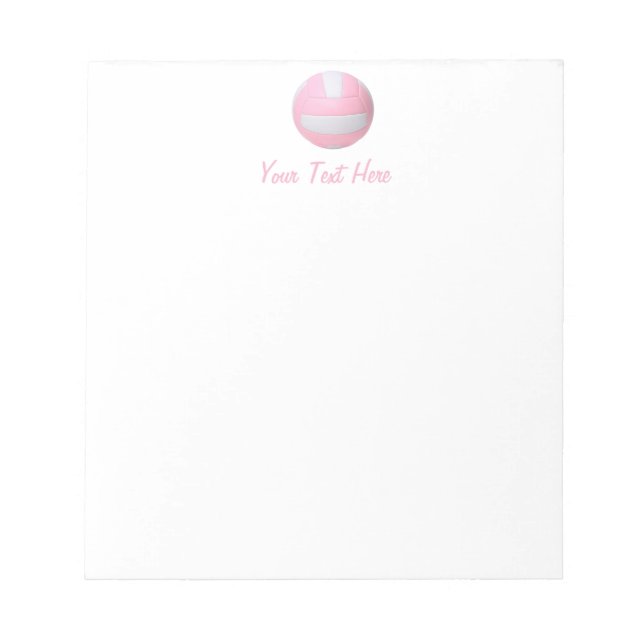 Pink Volleyball Personalised  Notepad (Front)