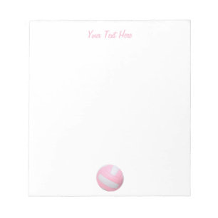 Pink Volleyball Personalised Notepad