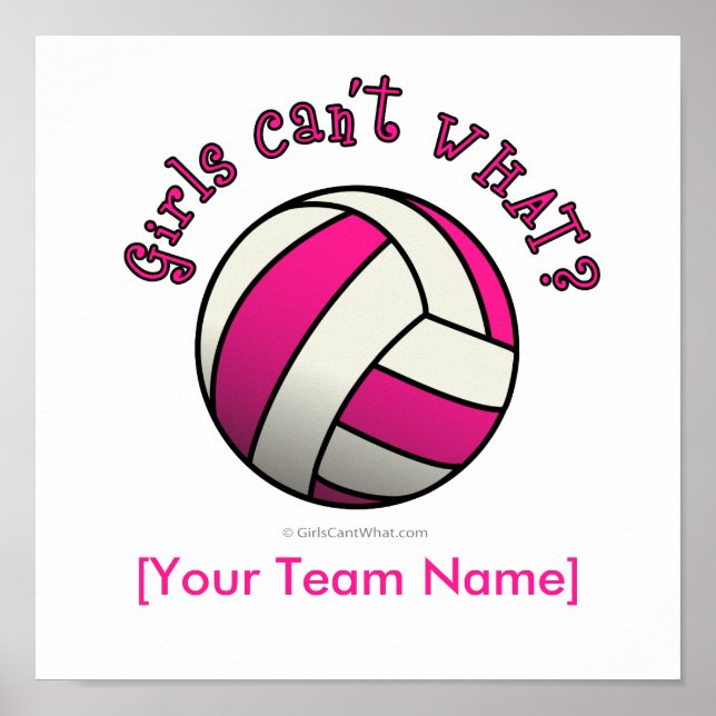 Pink Volleyball Poster (Front)