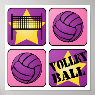 Pink Volleyball Poster