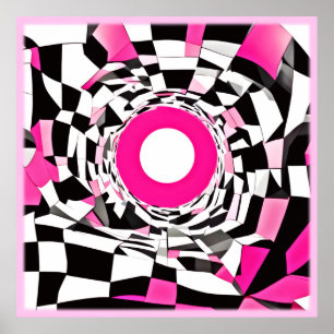 Pink Vortex: A Chequered Descent Poster