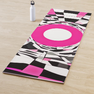 Pink Vortex: A Chequered Descent Yoga Mat
