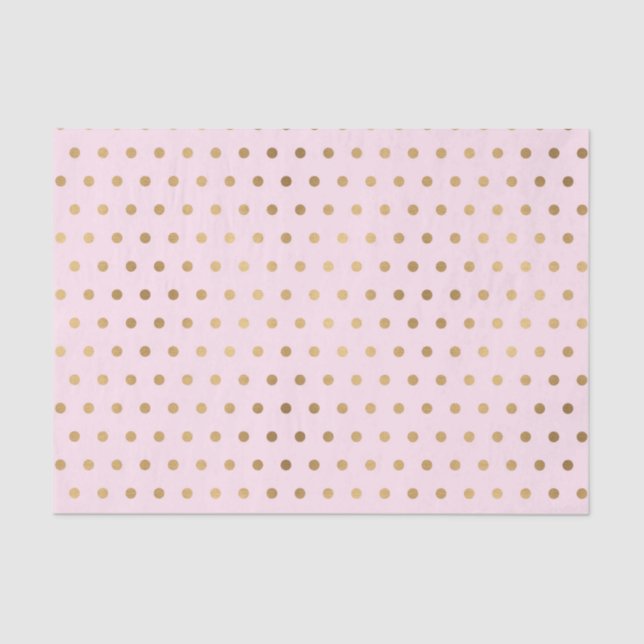 Pink w/ Gold Polka Dots (Design 46 Pink Series) Tissue Paper (Front)