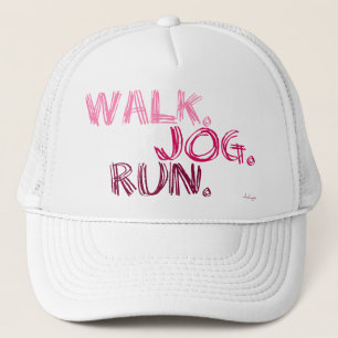 PINK WALK JOG RUN (font SCRIBBLE) Trucker Hat