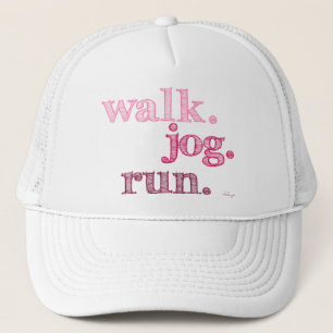 PINK WALK JOG RUN (font SHADED) Trucker Hat